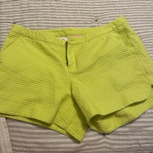 Lilly Pulitzer Neon Yellow Textured High-Rise Shorts size 4❤️❤️❤️